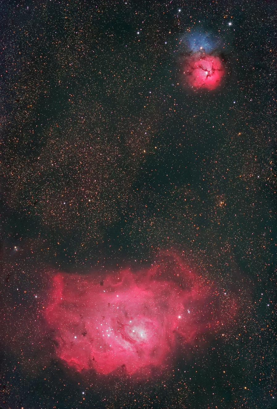 Lagoon and Trifid Nebulae